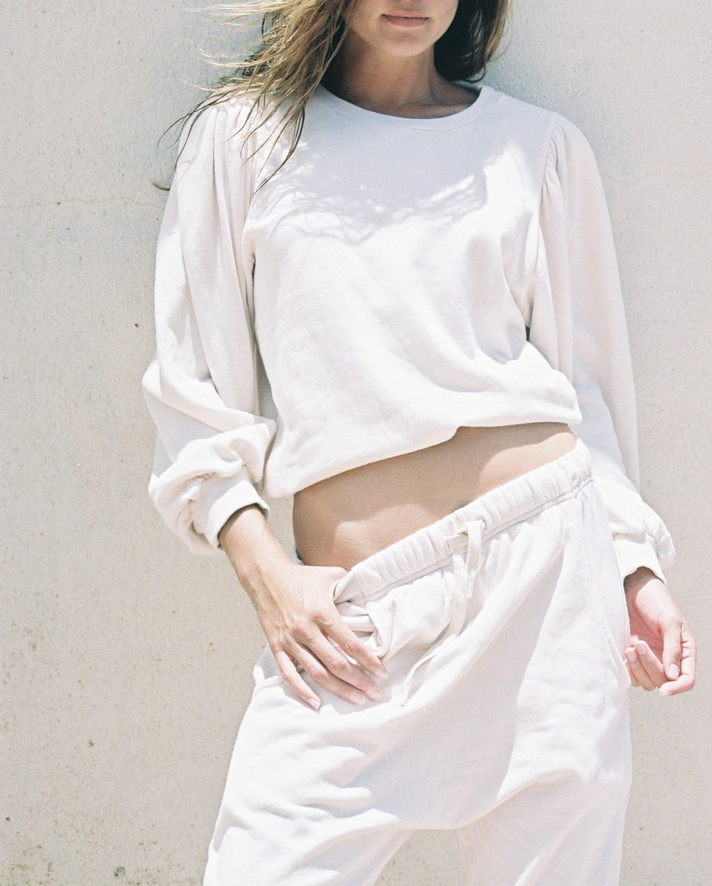 Acacia Swimwear Nora Organic Terry Sweat shirt - Bone | Alternate view