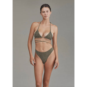 Acacia Swimwear Bikini Bottom - Acacia Swimwear Brazil Smocked Bikini Bottom in Hinahina
