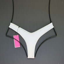 OneOne Swimwear Heidi Cheeky Bikini Bottom – White Ribbed