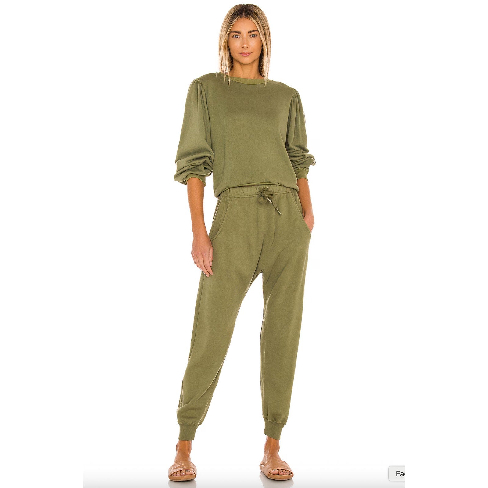 Acacia Swimwear Nora Organic Terry Sweat shirt - Basil | Alternate view