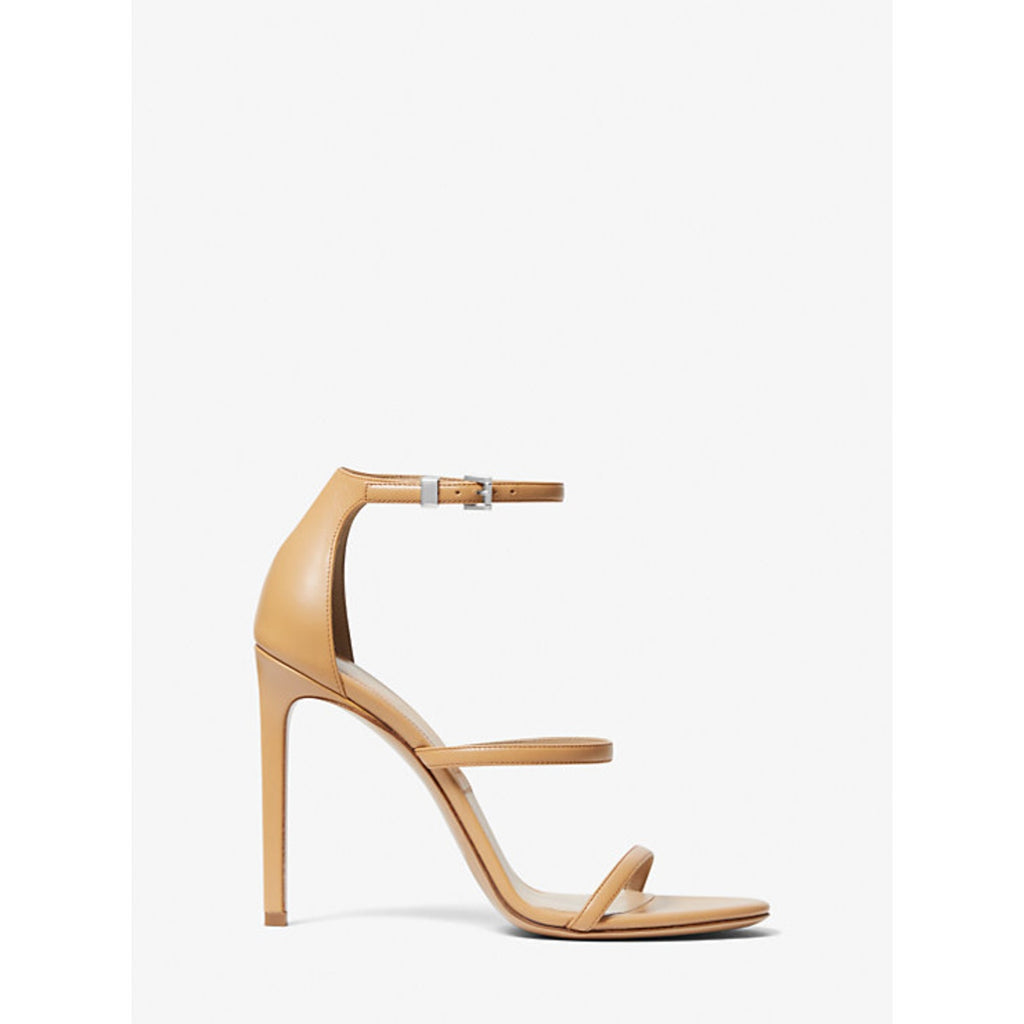 Michael Kors Collection Nadege Leather Sandal - Camel | Back view