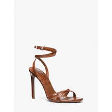Michael Kors Collection Chrissy Crocodile Leather Sandal in Chestnut