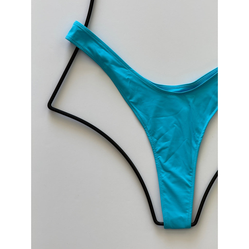 Frankies Bikinis Full Moon Micro Bikini Bottom – Morning Blue | Back view