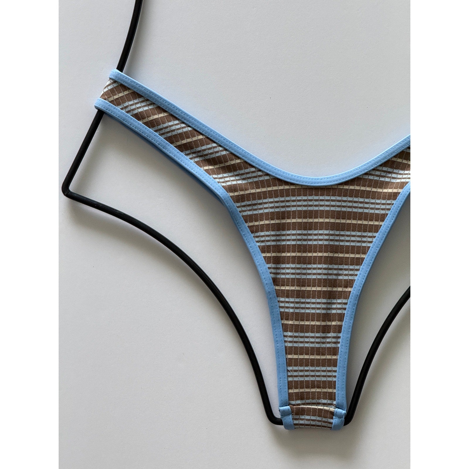 Frankies Bikinis Full Moon Striped Micro Bikini | Back view