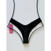 OneOne Swimwear Heidi Cheeky Bikini Bottom - Black Ribbed