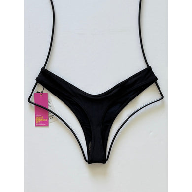 OneOne Swimwear Heidi Cheeky Bikini Bottom - Black Ribbed