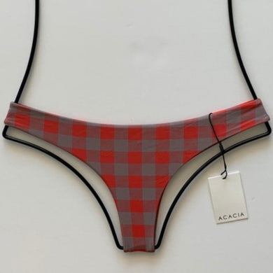 Acacia Swimwear Ho'okipa Bikini Bottom – Red Check Gingham