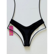 OneOne Swimwear Heidi Skimpy Bikini Bottom – Black Ribbed