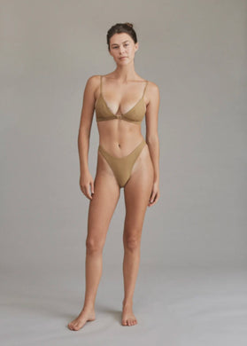 Acacia Swimwear Acacia Swimwear Oslo Bikini Bottom - Palm Dual Ribbed - Minimal Coverage - High Cut – PerfectKini
