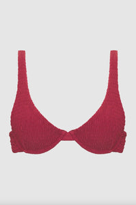 Acacia Swimwear Acacia Swimwear GENEVA Smocked Bikini Top - Berry -  Underwire - XL - NWT – PerfectKini
