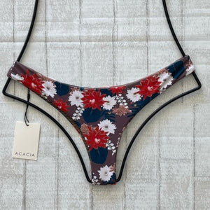 Rear view of Acacia Ho’okipa bikini bottom in Buket floral print, cheeky cut and seamless finish.