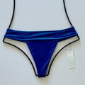 Frankies Bikinis Phoebe Velvet Thong Bikini Bottom - Pacific | Front view