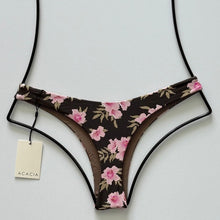 Back flat lay of Acacia Oslo Bikini Bottom in Floret floral print with minimal cheeky coverage.