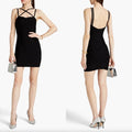 Hervé Léger Bandage Mini Dress - Crisscross Straps - Black