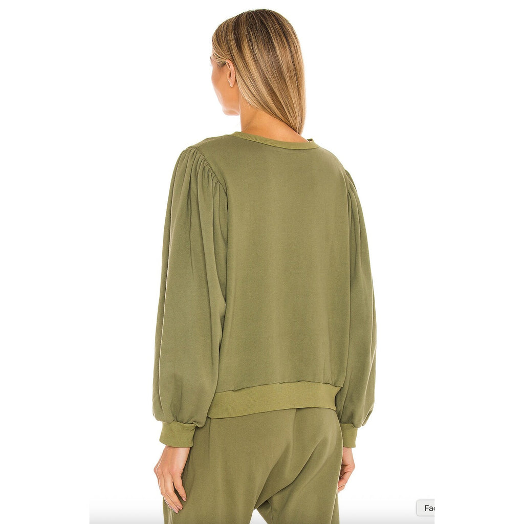 Acacia Swimwear Nora Organic Terry Sweat shirt - Basil | Alternate view