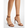 Michael Kors Collection Chrissy Crocodile Leather Sandal - Chestnut