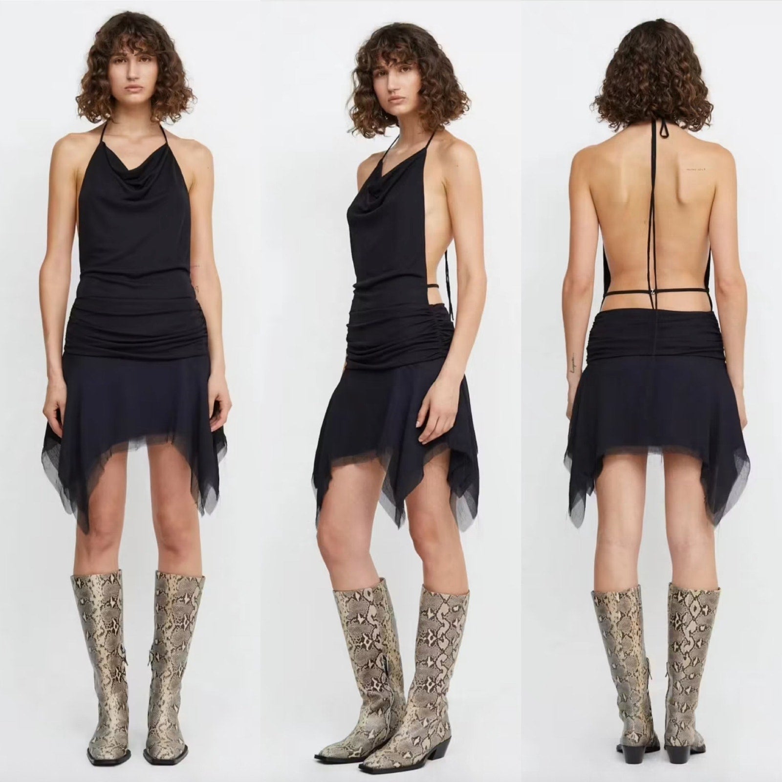 Amanda Uprichard Bec + Bridge Monette Halter Mini Dress - Black - US 8