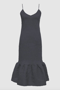 Acacia Swimwear Acacia Swimwear ADRIAN Dress - Licorice Black Organic Cotton - Shirred Dress - Size Large – PerfectKini