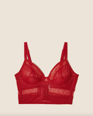 Cosabella Cosabella - Sultra Underwire Bra - Sindoor Red - Lace Longline - Italian – PerfectKini