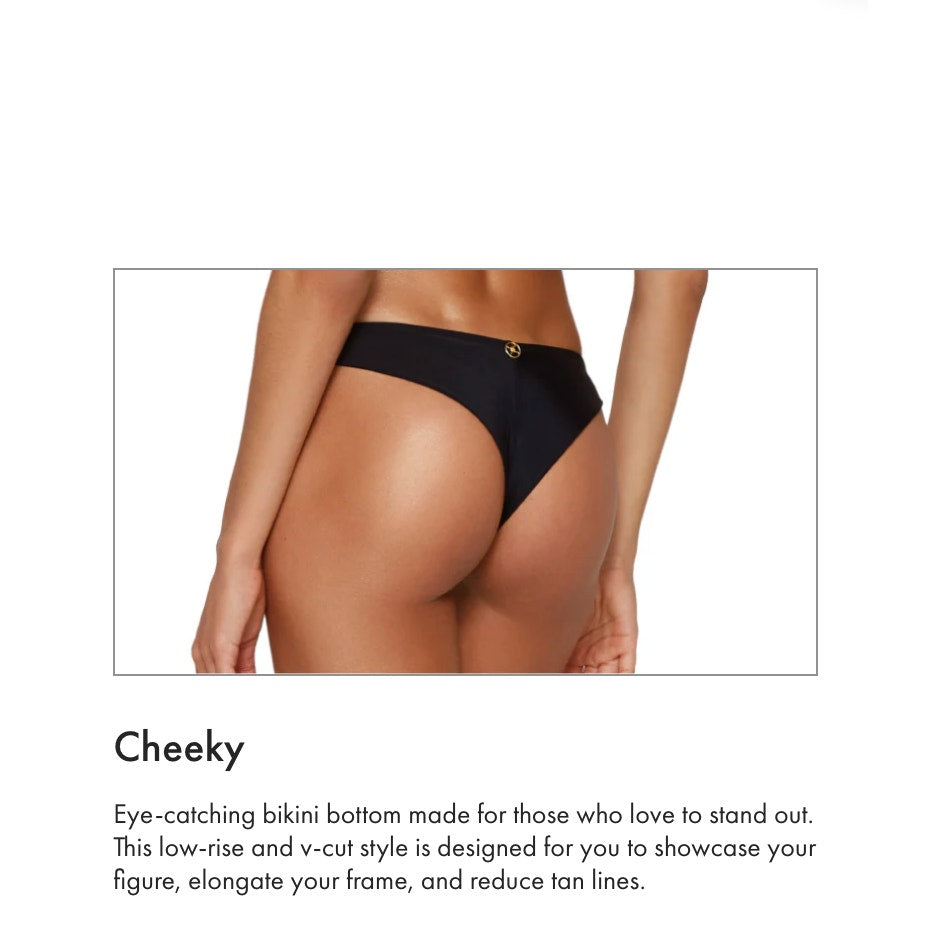 ViX Paula Hermanny ViX Swimwear Gi Detail Cheeky Bikini Bottom - Black | Alternate view
