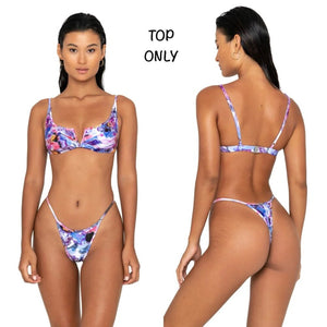FAE Fae Swimwear GYPSY Bikini Top - Cabana - V-Wire - Sustainable - Size Large  – PerfectKini
