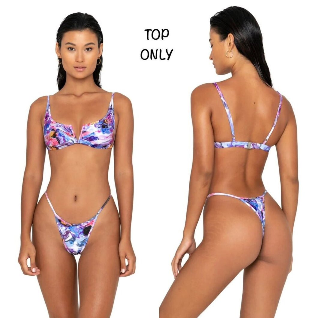 Fae Swimwear GYPSY Bikini Top - Cabana - V-Wire - Sustainable - Size Large