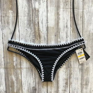 Bar III Bar III Black Contrast STITCHES Bikini Bottom – PerfectKini