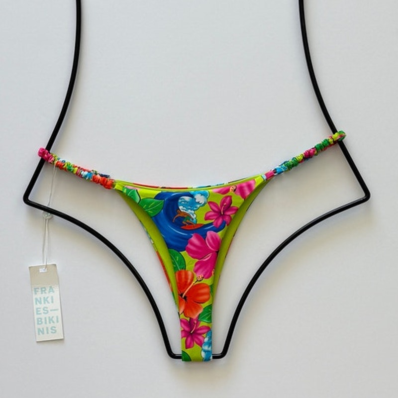 Frankies Bikinis Hope Floral Skimpy Bikini Bottom - Neon Surfer | Alternate view