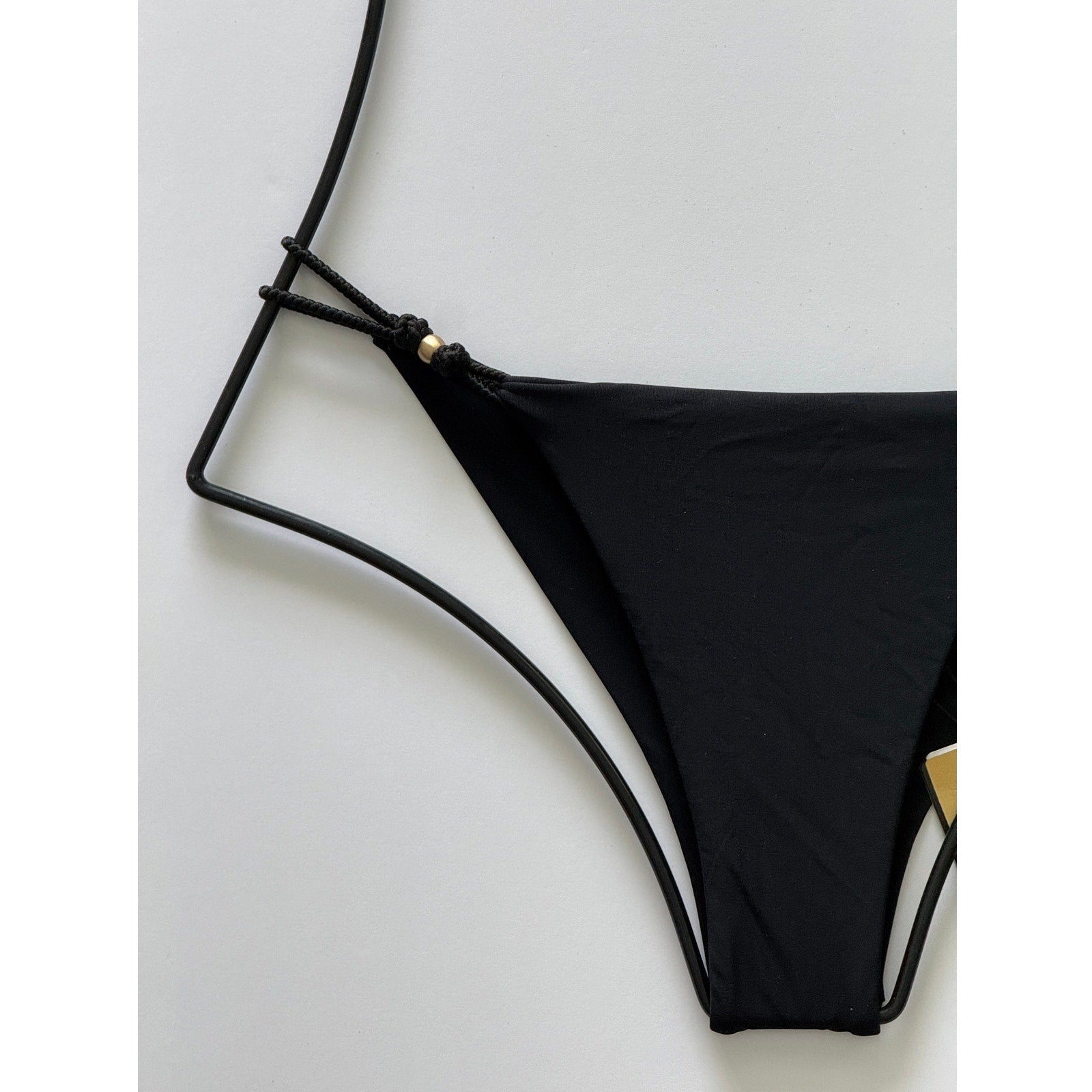 ViX Paula Hermanny ViX Swimwear Gi Detail Cheeky Bikini Bottom - Black | Back view