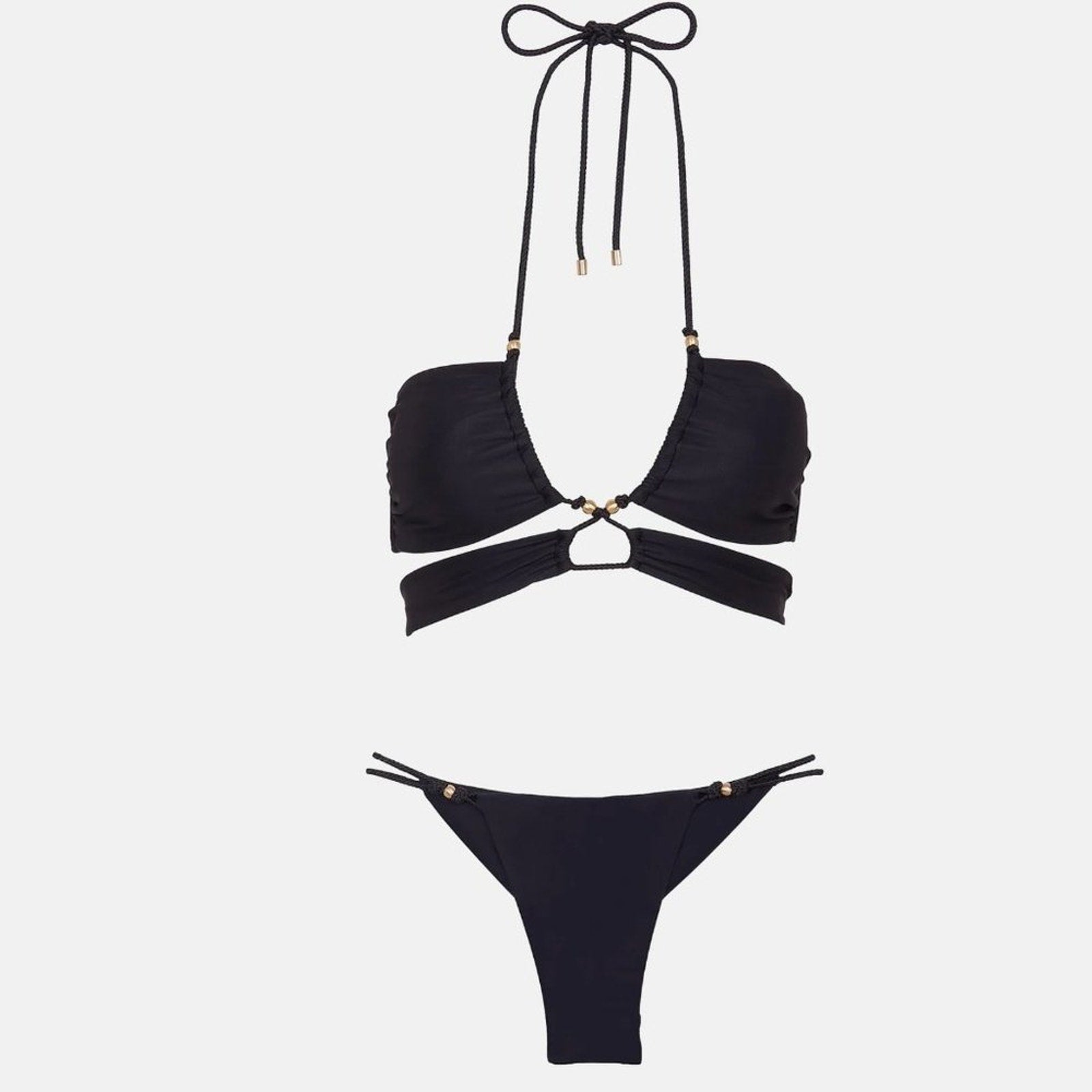 ViX Paula Hermanny ViX Swimwear Gi Detail Cheeky Bikini Bottom - Black | Alternate view