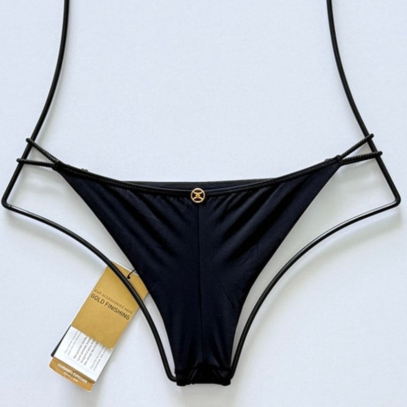 ViX Paula Hermanny ViX Swimwear Gi Detail Cheeky Bikini Bottom - Black | Alternate view