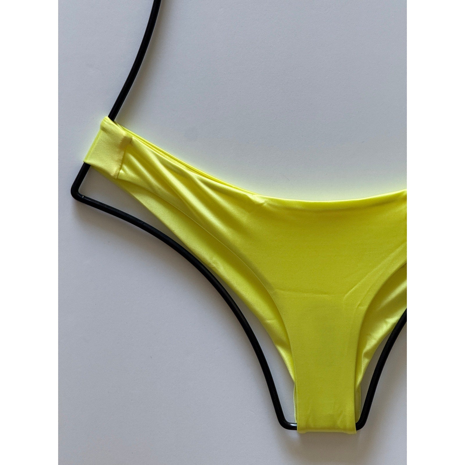 Frankies Bikinis Marina Satin Cheeky Bikini Bottom - Lemon Drop | Back view