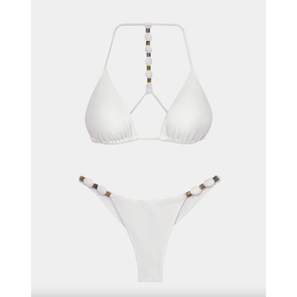 ViX Paula Hermanny ViX Swimwear Dora Cheeky Bikini Bottom in White | Alternate view