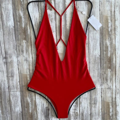 Mikoh Mikoh Swim AFRICA Plunge Neckline One Piece – PerfectKini