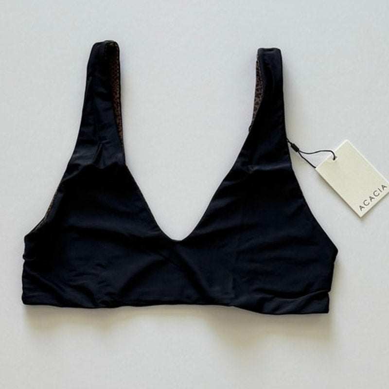 Acacia Swimwear Acacia Swim MAGGIE Bikini Top - Licorice - Supportive - Fixed Straps - Large -  NWT – PerfectKini