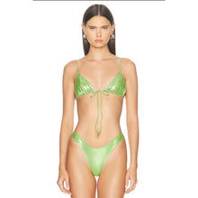 Heavy Manners x Elsa Hosk Triangle Front Tie Bikini Top in Tina Carlyle