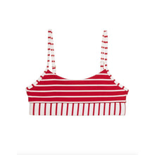 Beach Bunny Emerson Bralette Bikini Top – Red Stripe Rib
