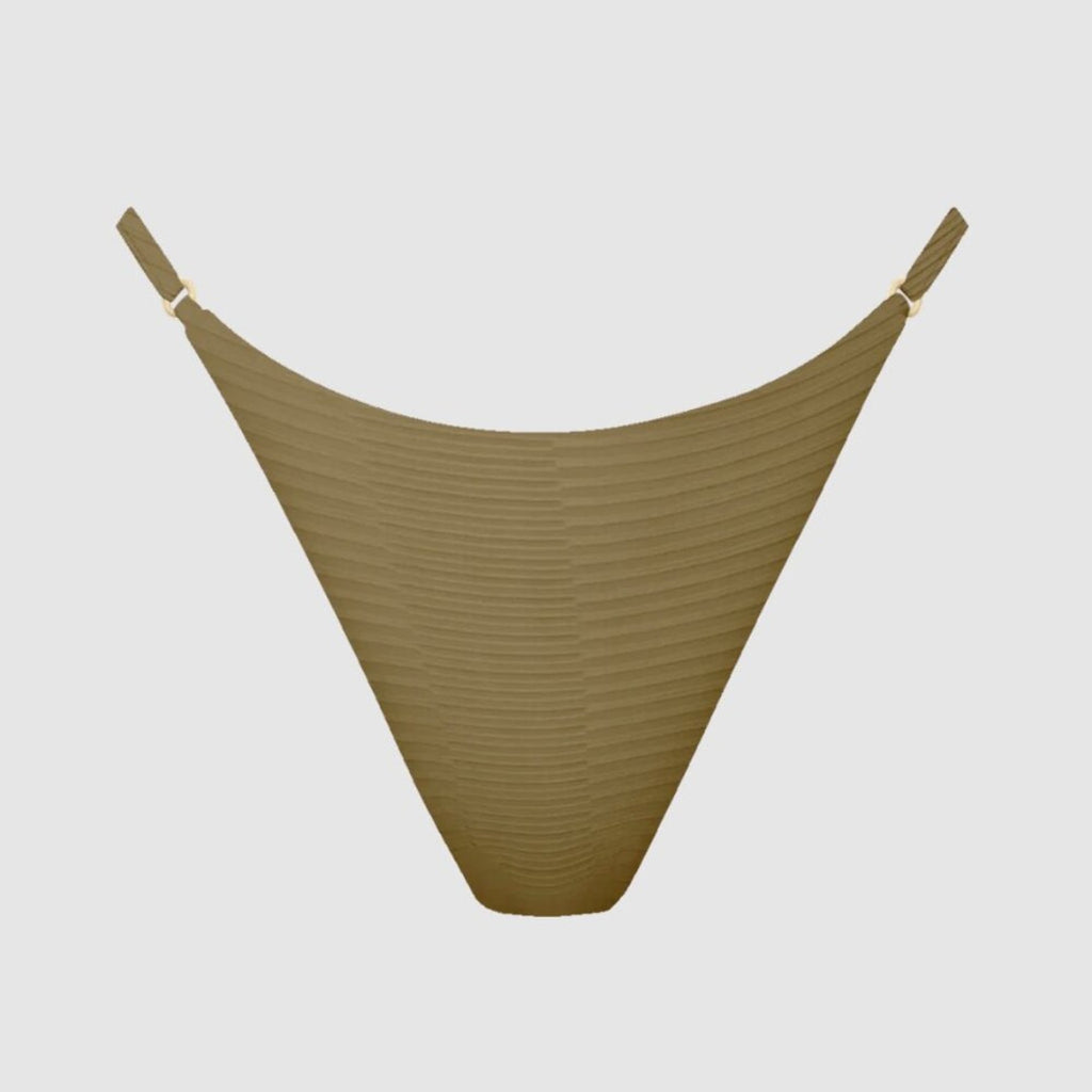 Acacia Swimwear Ralphy Dual Ribbed Bikini Bottom - Palm | Alternate view