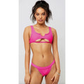 Frankies Bikinis Cole Ribbed Scoop Bikini Top | Front view