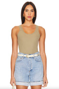 AGOLDE Bianca Ribbed Tank Top - Snail - Stretch Tank