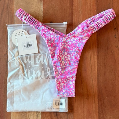 Kulani Kinis Copied - Kulani Kinis Retro Y Thong Bikini Bottom - Grape Spritz - High Cut Ruched Sides - NWT $60 – PerfectKini