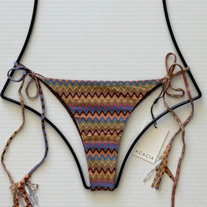 Acacia Swimwear Acacia Swimwear Lauie Thong Bikini Bottom - Mada - Tie Side - Size XL - NWT – PerfectKini