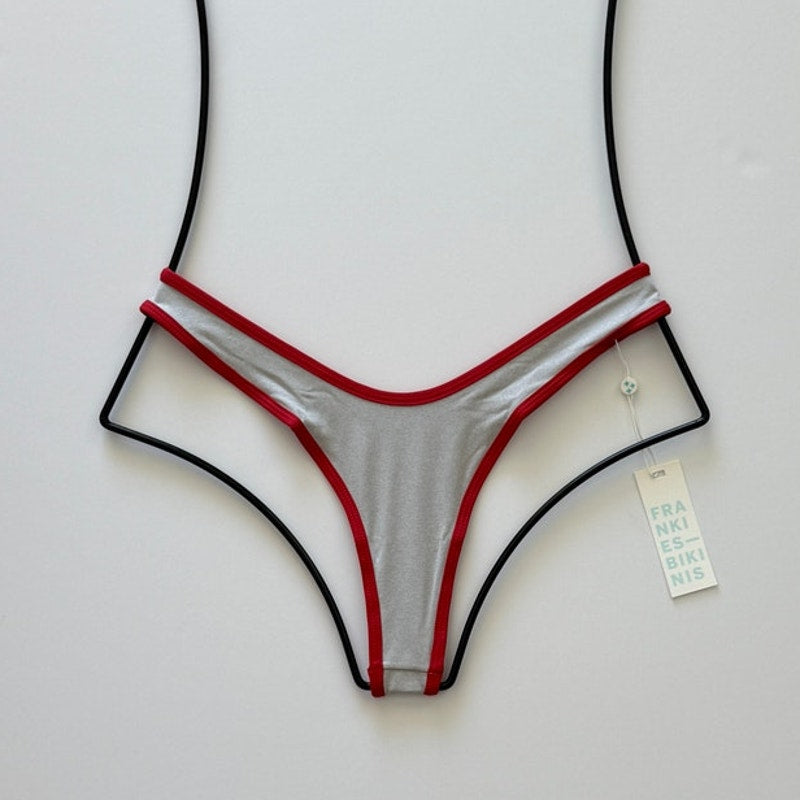 Frankies Bikinis Full Moon Micro Bikini Bottom – Cherry Mint | Front view