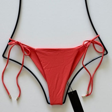 Indah Indah Swim - COLLINS Tie Side Bikini Bottom - Coral - Skimpy - L - NWT – PerfectKini