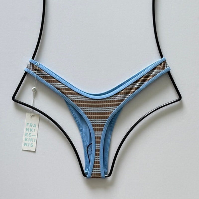 Frankies Bikinis Full Moon Striped Micro Bikini | Alternate view