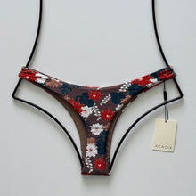Back flat lay of Acacia Oslo Bikini Bottom in Buket print with minimal cheeky coverage.