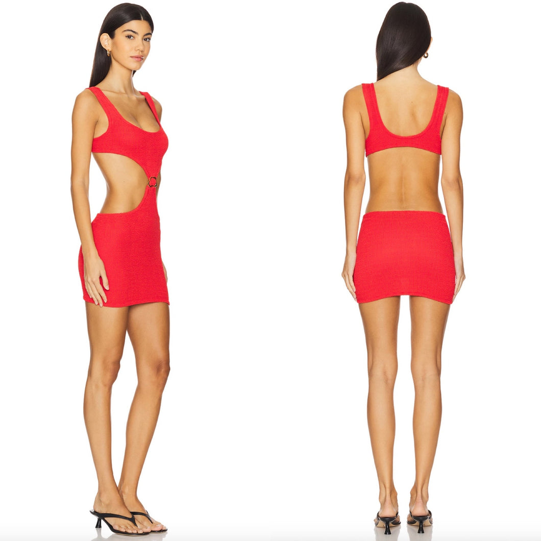Reina Olga Reina Olga x Ronny Kobo AUGUSTA Dress - Red Crinkle - One Size - NWT – PerfectKini