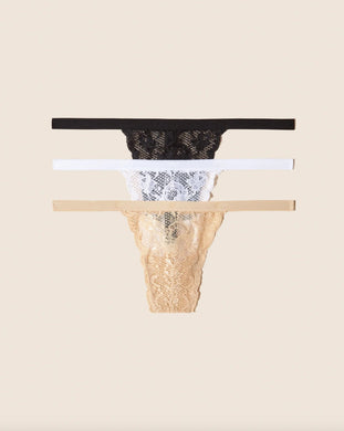 Cosabella Cosabella Never Say Never Skimpie Lace G-String 3 Pack – PerfectKini