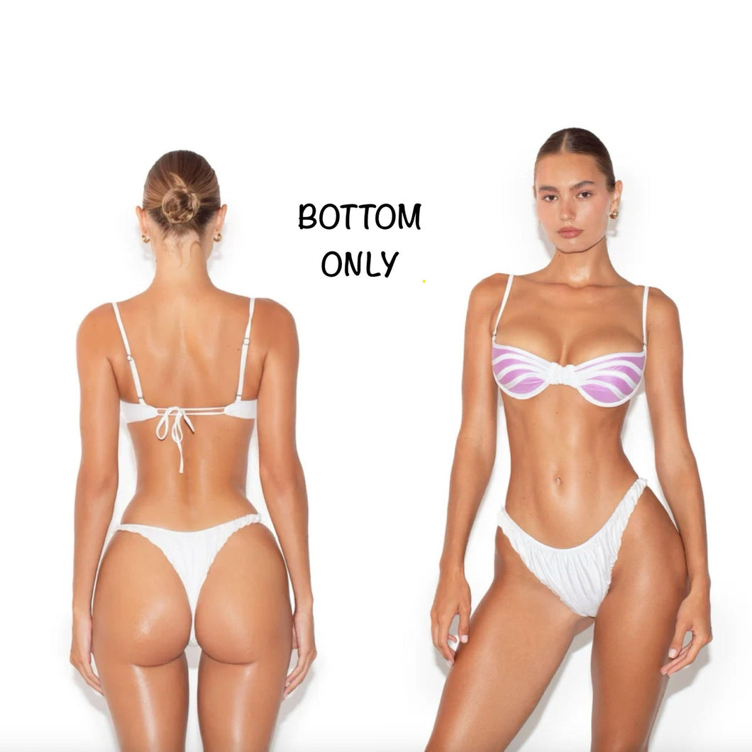 God Saves Queens God Save Queens ALLURE Bikini Bottom - White - Ruffle Trim - NWT – PerfectKini