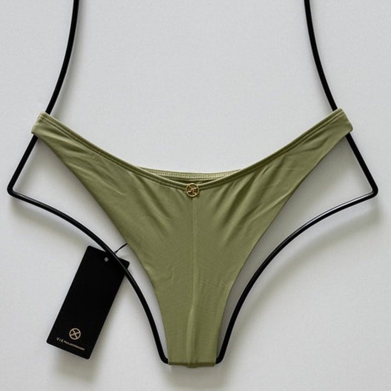 ViX Paula Hermanny ViX Swimwear Basic Cheeky Bikini Bottom - Olive | Alternate view